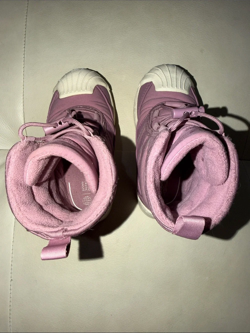 adidas Kids Pink Shell-Toe Winter Boots